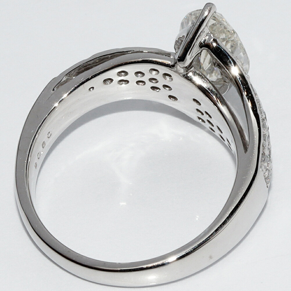 指輪 Pt900 ダイヤ2.007ct(M-SI2-マーキスカット-STRONGBLUE) ダイヤ0.60ct__画像4