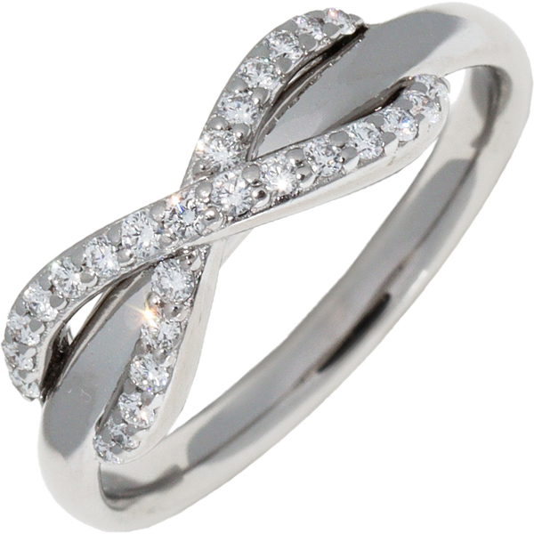 大特価市 ティファニー インフィニティリング_ ダイヤ27P(0.13ct) K18WG 指輪 ホワイトゴールド
