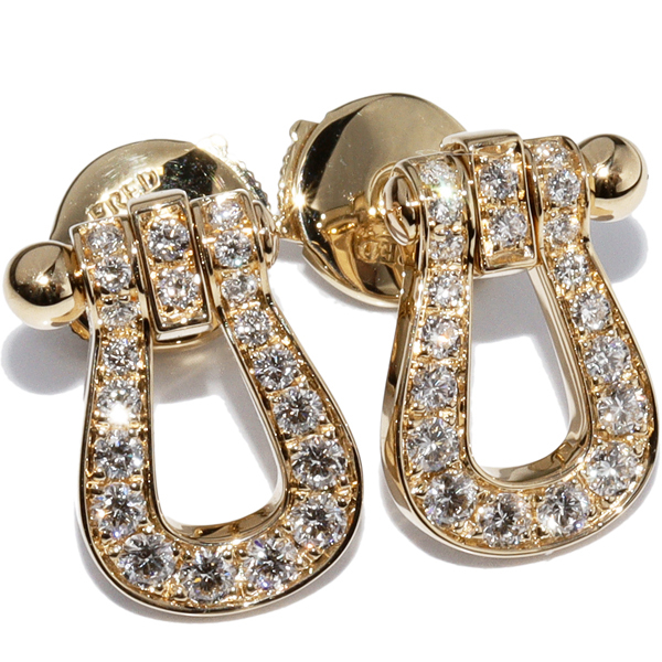 クリスマスツリー特価! K18YG ピアス フレッド ダイヤ40P(0.52ct) 8B0232_ ミディアムモデル フォース10ピアス イエローゴールド台