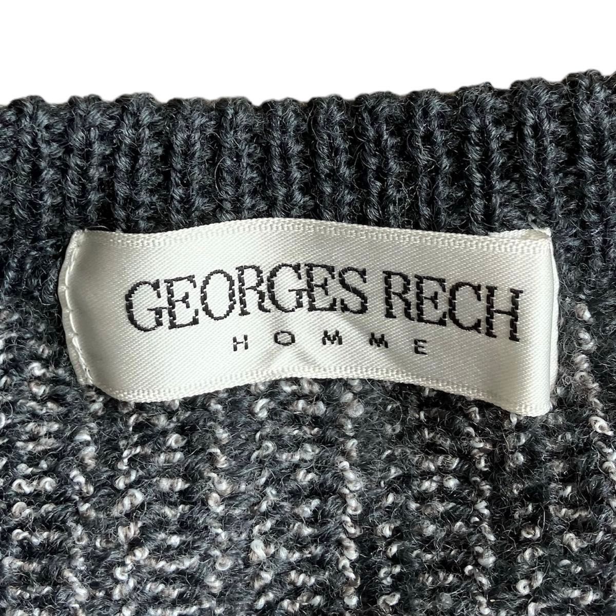 【GEORGES RECH HOMME】ジョルジュレッシュ オム★メンズ★ニット ベスト★Mサイズ★グレー★ウール混★おしゃれ