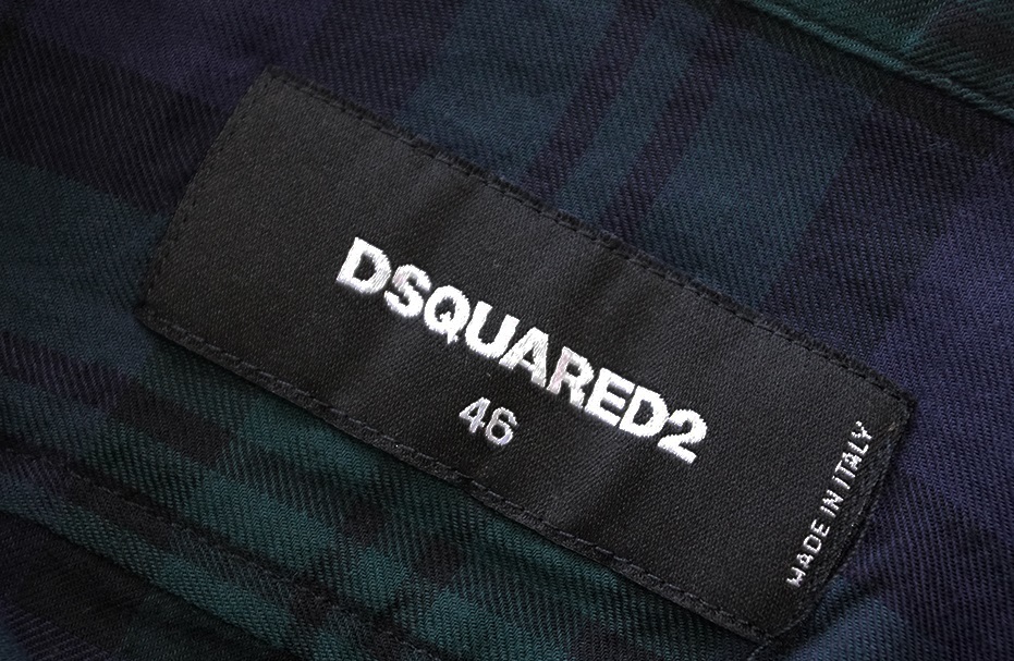 新品6.8万【DSQUARED2ディースクエアード】伊製/16AW美シルエット/シルク触感/細身のレーヨンチェックシャツ44/XS-S相当_画像7