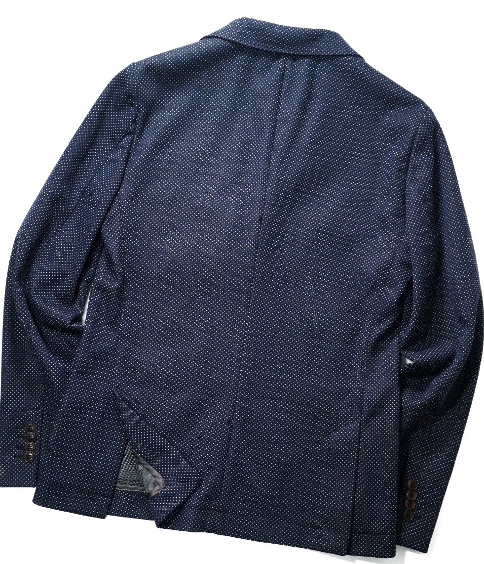 新品7.4万【 MOORER COATS MILANO コーツミラノ 】ムーレー社が織りなすコットンリネン素材/軽快ジャージージャケット48/M相当_画像3