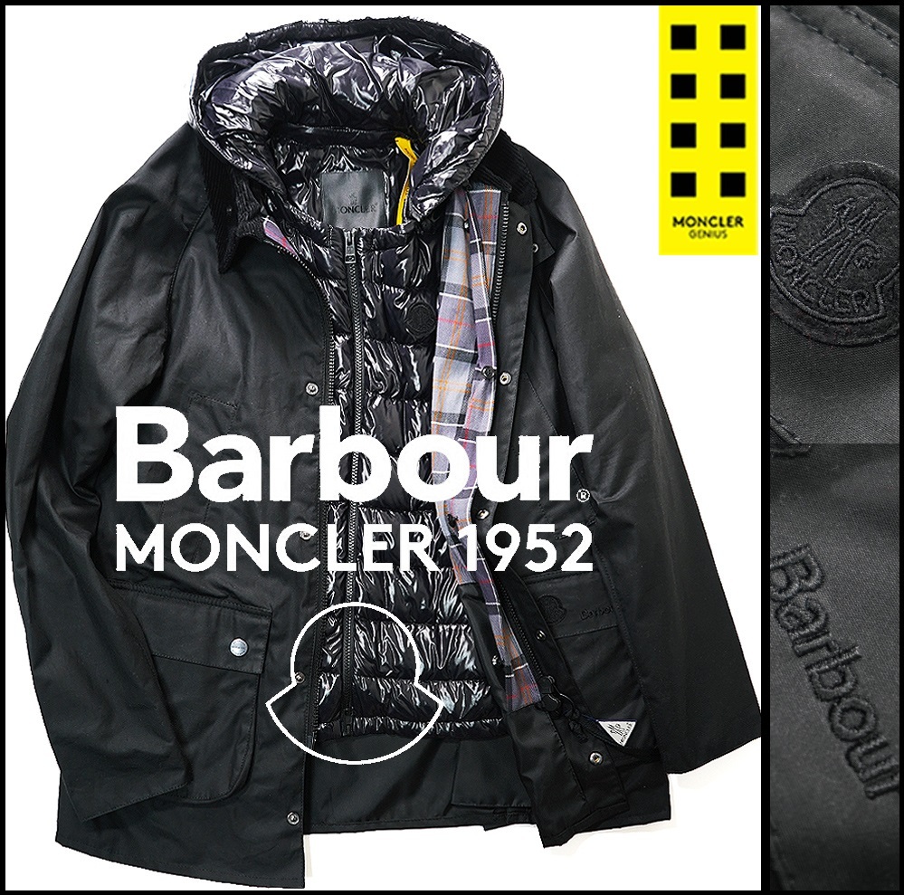 Отечественный оригинальный продукт ■ Новинка 314 000 иен [ 2 MONCLER GENIUS 1952 BARBOUR ] Moncler Genius Babour 3WAY Пуховик из воскового хлопка M