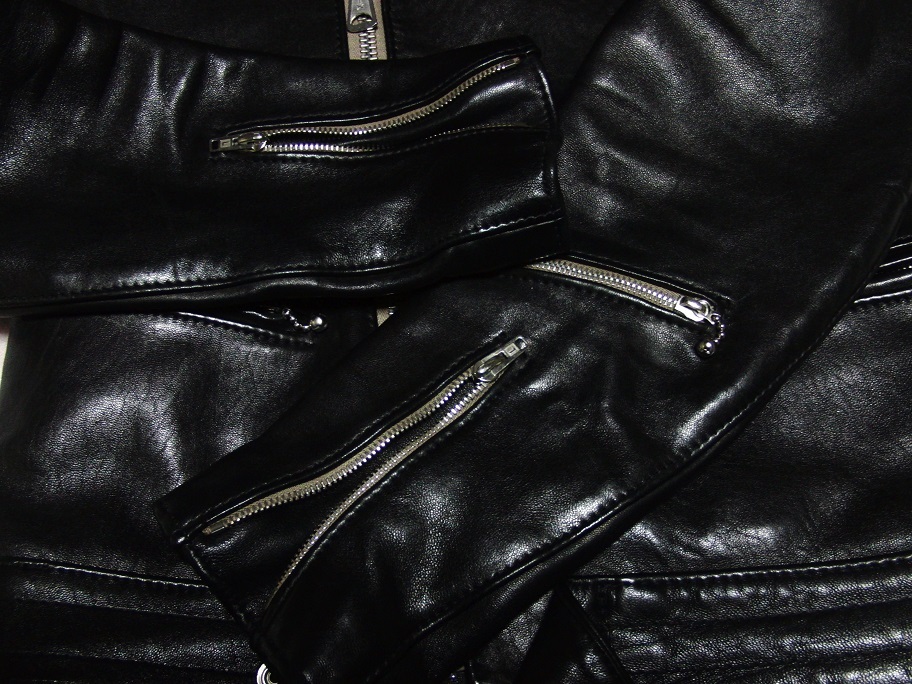 【超美品】Lewis Leathers 441T CYCLONE TIGHT FIT 34 シープスキン BLACK ベージュテープ / ルイスレザー サイクロン タイトフィット _画像6