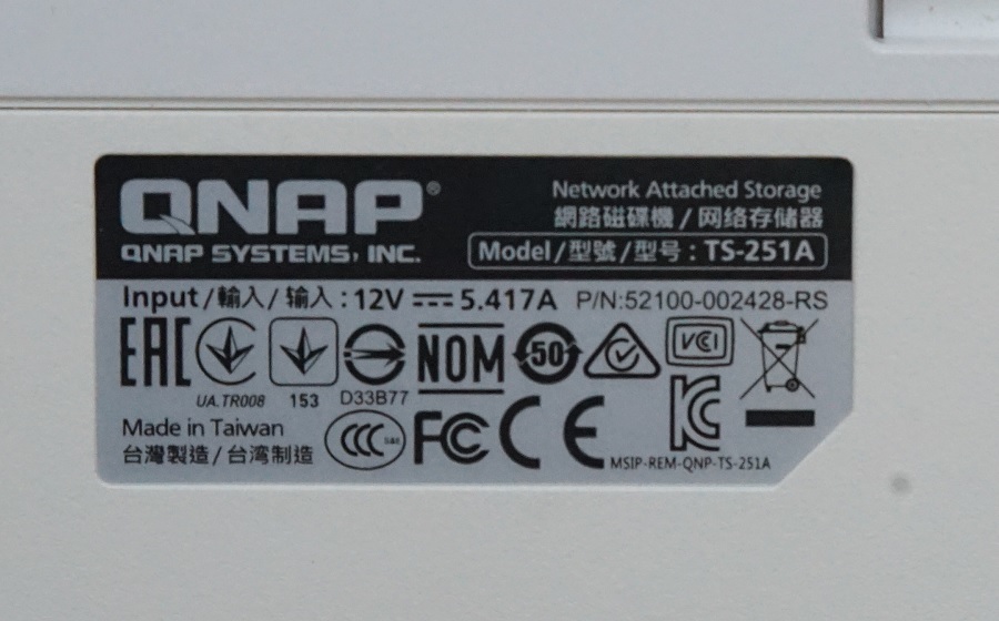 QNAP TS-251A 2ベイ NAS HDD2TB付属（1TB×2台）（Intel Dual-Core Celeron搭載、中古、現状渡し）QTS5.1_画像5