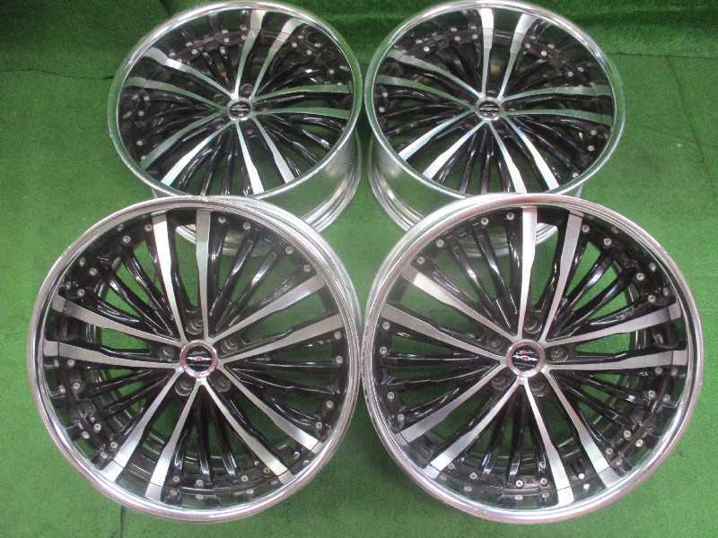 ジャンクSHALLEN XR-75　20インチホイール4本 20X8.5J/9.5J　5H　PCD114.3　+40 /33 上尾_画像1