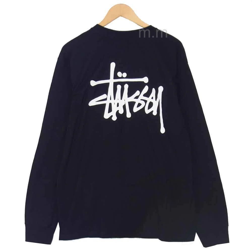 stussy ステューシー 長袖 ロンT カットソー ベイシック ブラック XL Tee Logo 長袖Tシャツ_画像4