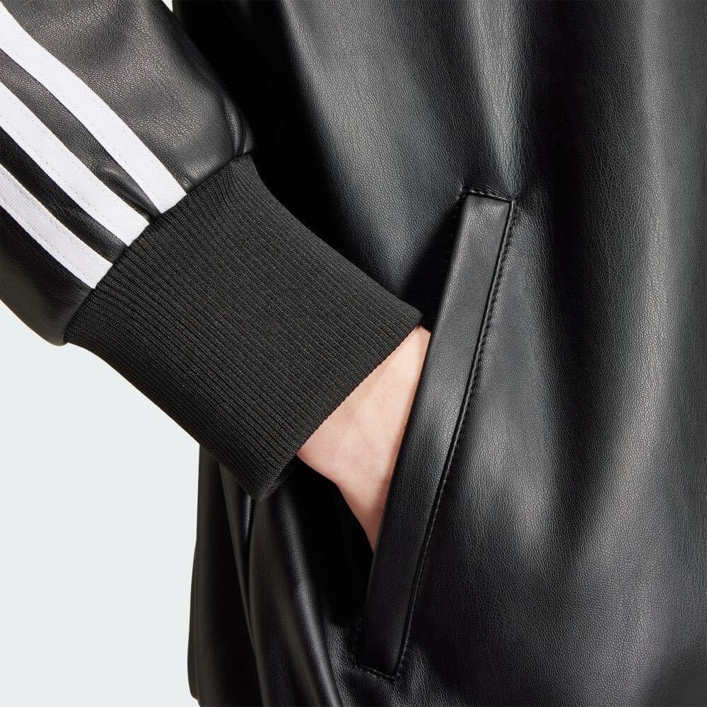 adidas アディダス オリジナルス 2XL トラックジャケット レザー ジャージ 3st メンズ 国内正規品 ブラック 3st トレフォイル 2XL 黒_画像10