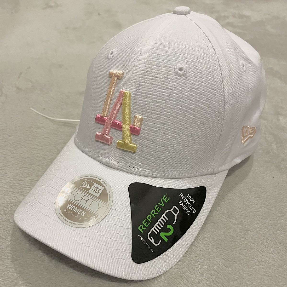 NEW ERA LA 9FORTY 大谷 ニューエラ キャップ 帽子 ハット レディース ドジャース ホワイト ピンク 山本 海外限定 正規品 パステルカラー_画像4