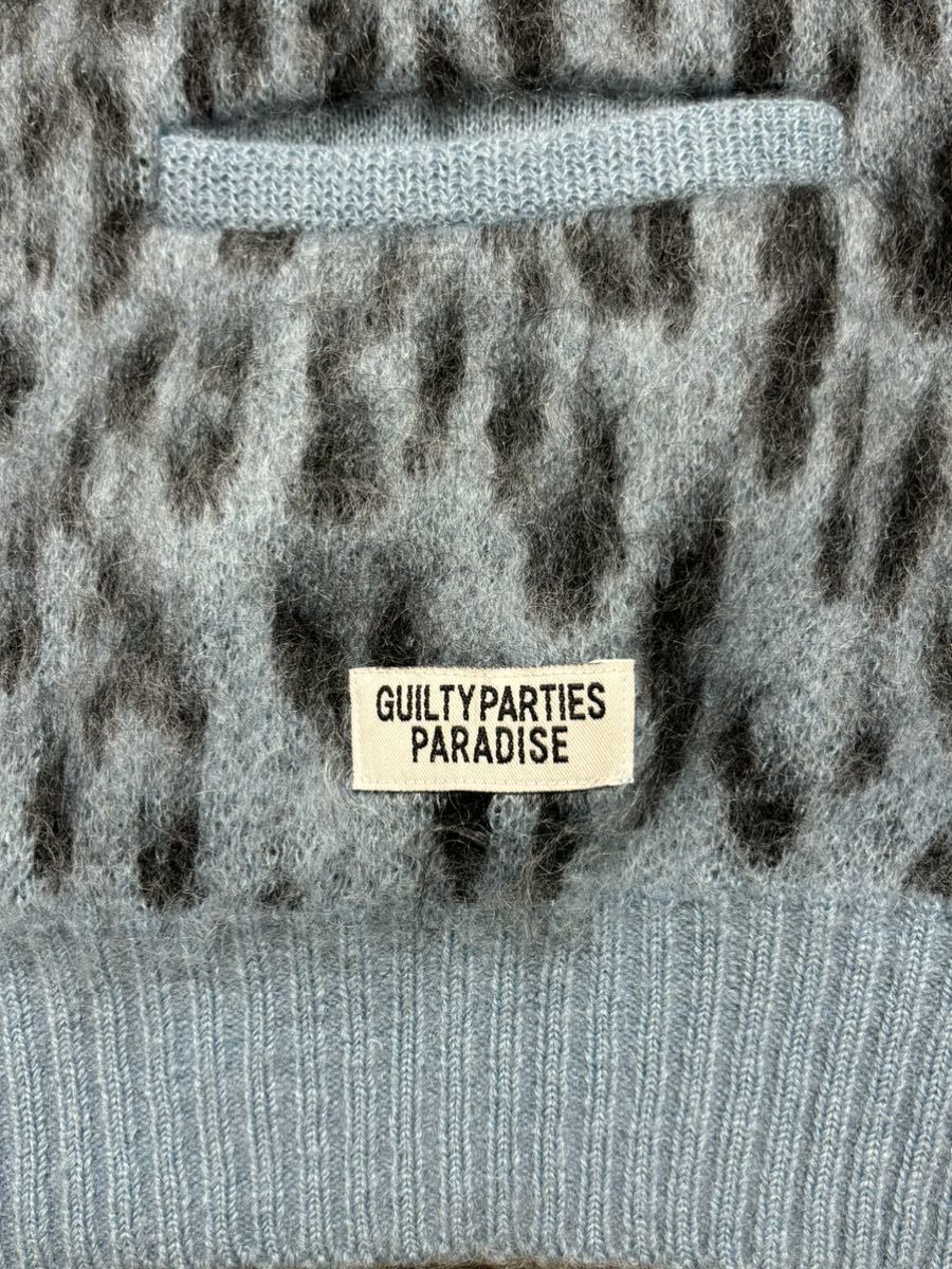  postage included, prompt decision WACKO MARIA 22AW LEOPARD MOHAIR CARDIGAN LIGHT BLUE Wacko Maria Leopard moheya cardigan light blue L