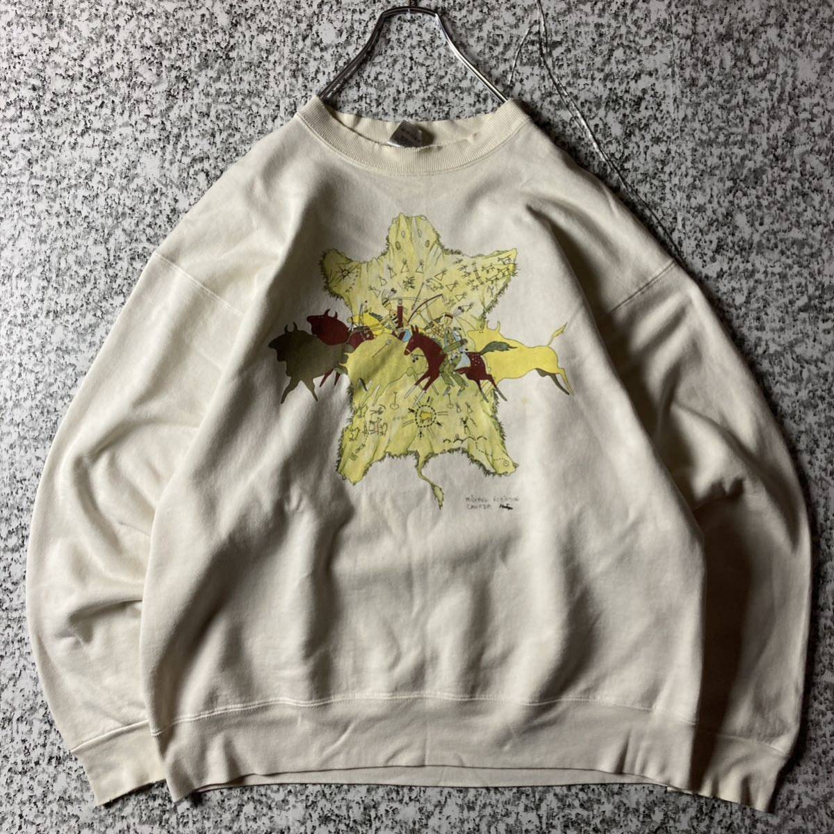 90sUSA製】アート ボロ ダメージ ビッグシルエット ビンテージ 90sUSA製】アート ボロ ダメージ ビッグシルエット ビンテージ
