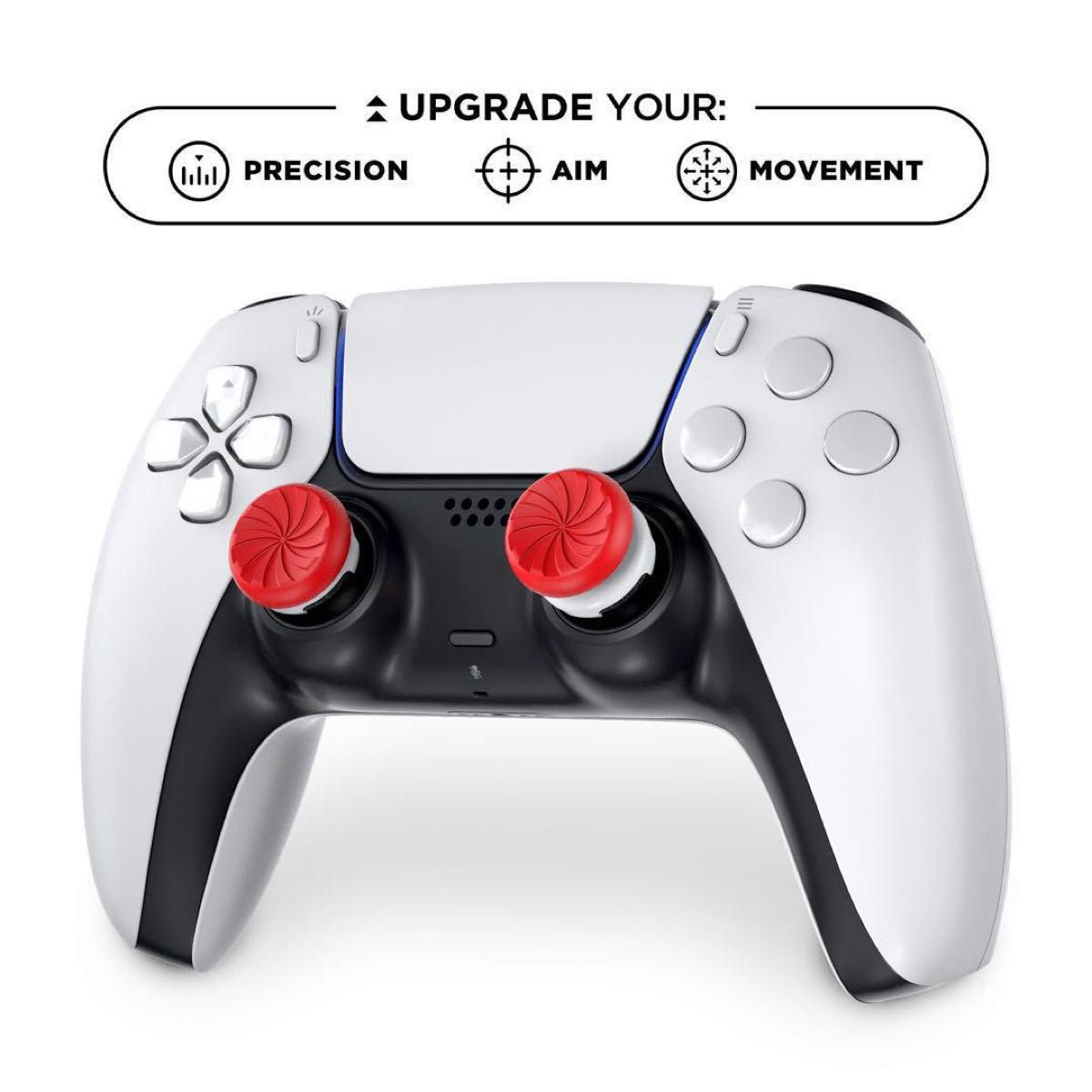 新品 未開封 PS4 PS5 コントローラー用 レッド × ホワイト ボタン
