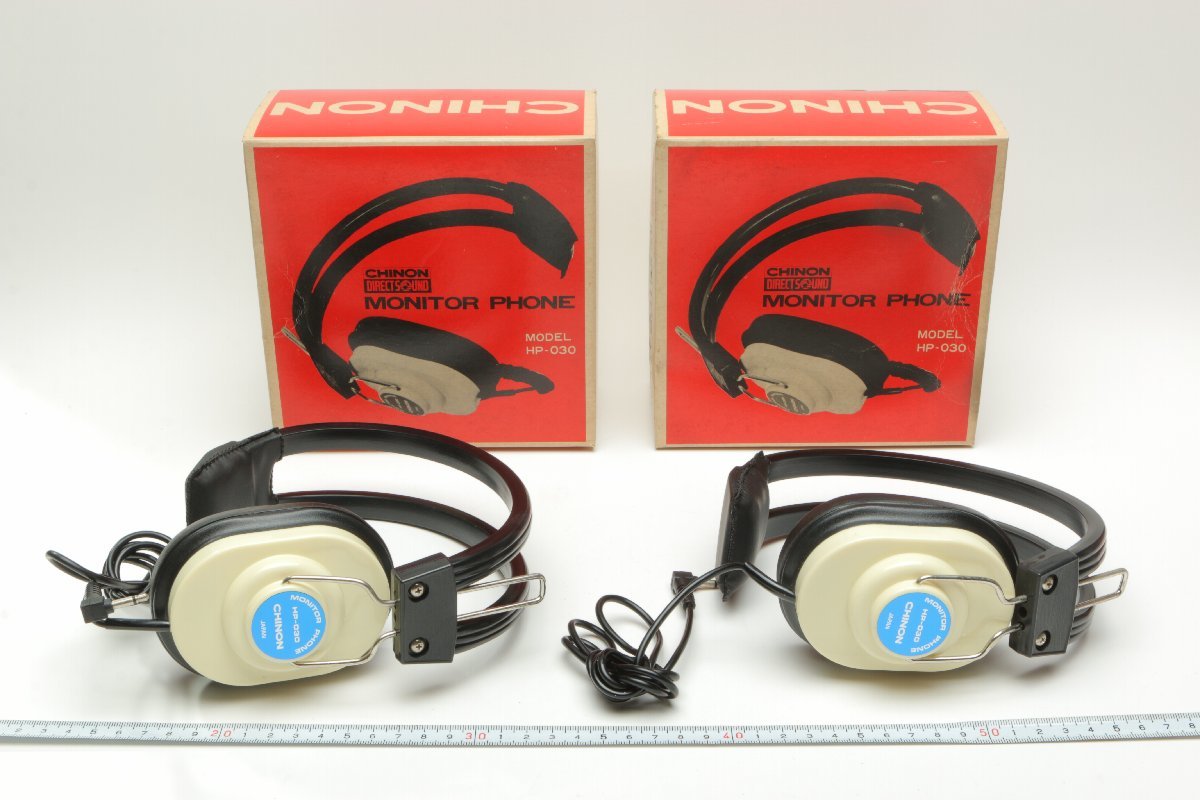 【未使用品】 ヴィンテージ 2個 CHINON チノン 片耳モニターヘッドホン HP-030 3.5mmジャック 600Ω 箱付 c0123_画像1