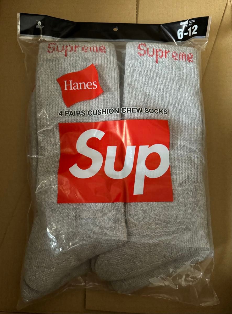 Supreme Hanes Crew Socks Heather Gray バラ売り