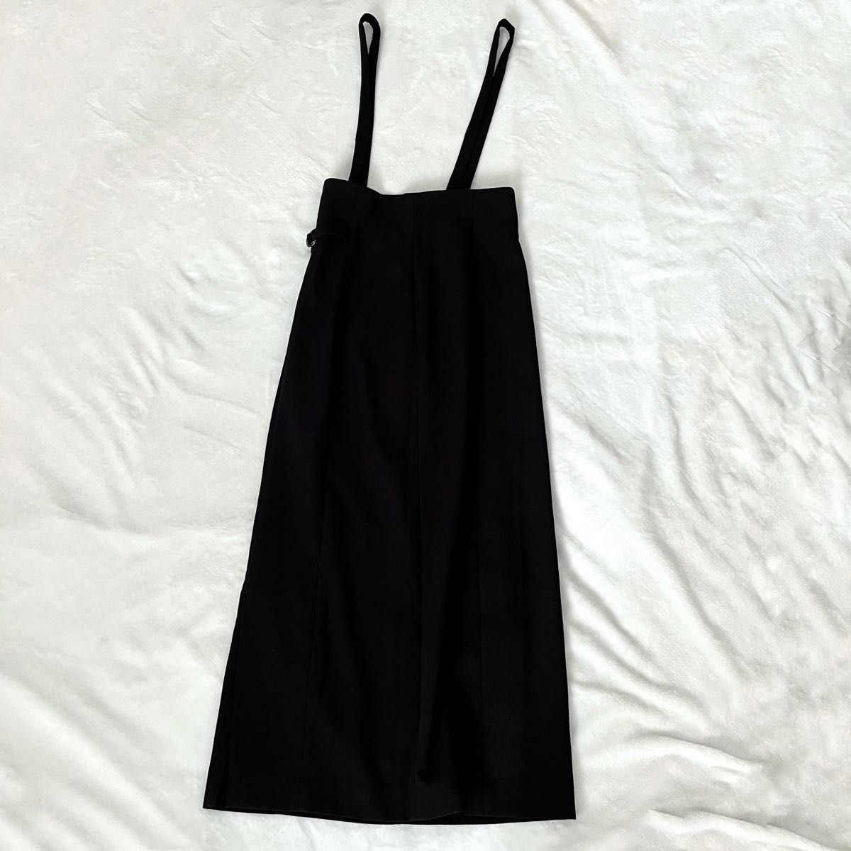 CLANE クラネ　ハイウエストサスペンダースカート　H/W STRAP SUSPENDER SKIRT ブラック　ロング