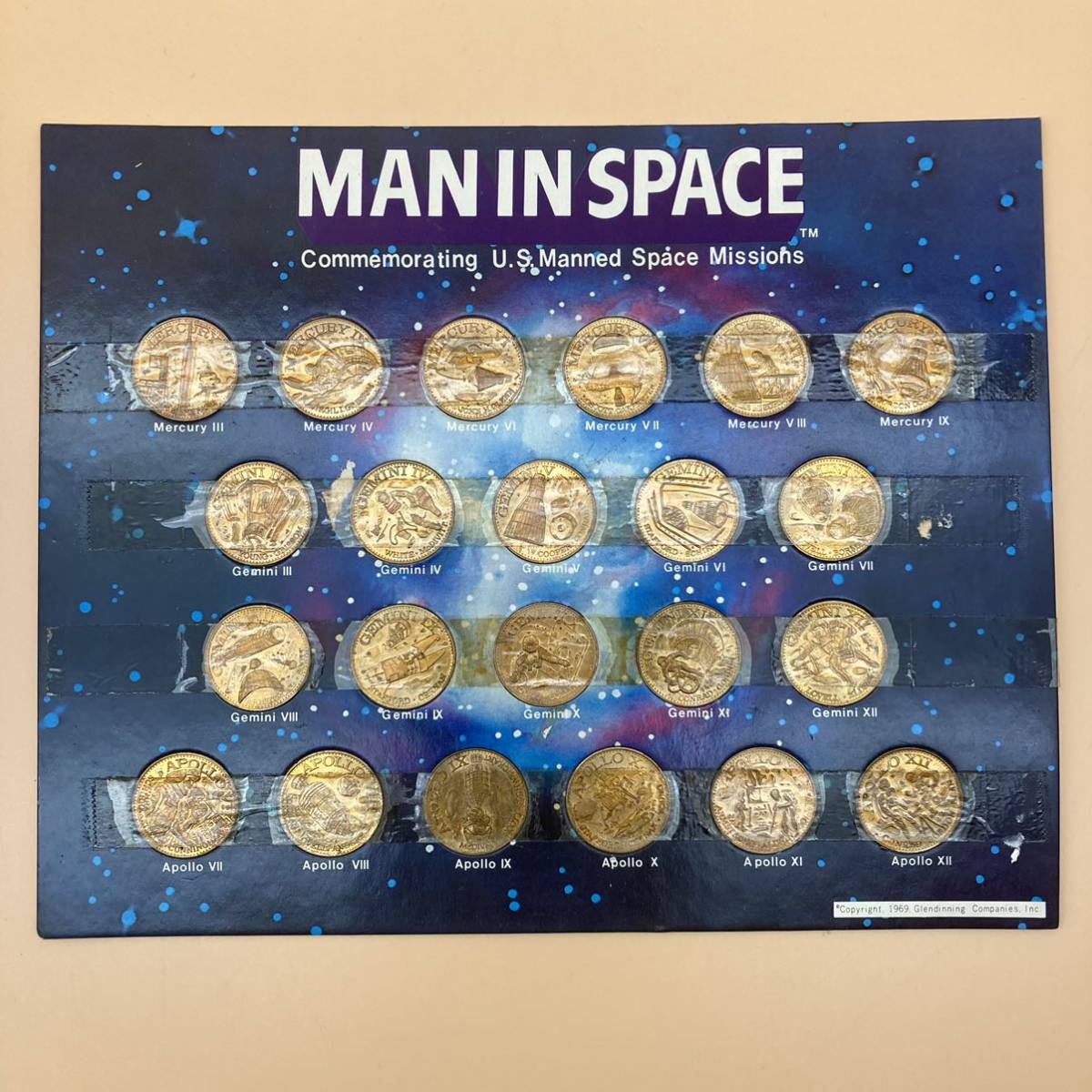 MAN IN SPACE 宇宙コイン 2セット 記念メダル マーキュリー ジェミニ アポロ _画像3