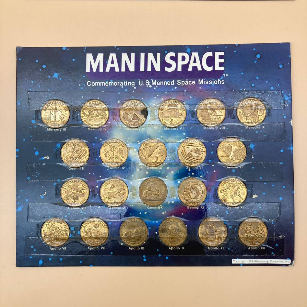 MAN IN SPACE 宇宙コイン 2セット 記念メダル マーキュリー ジェミニ アポロ _画像2