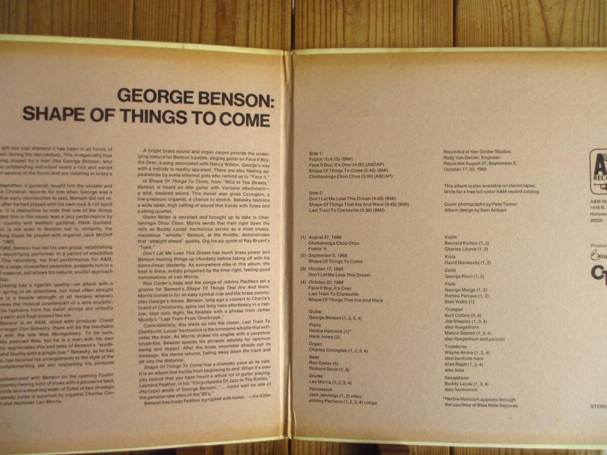 US盤 / George Benson / ジョージベンソン / Shape Of Things To Come / A&M / SP-3104 / PETE ROCKネタの画像2