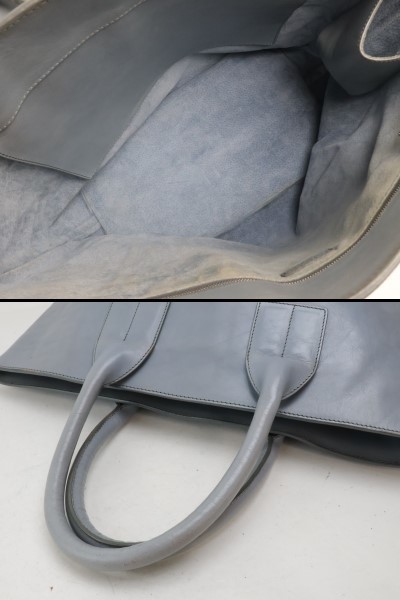 2402-89 Hirofu ручная сумочка большая сумка HIROFU кожа производства голубой серый 