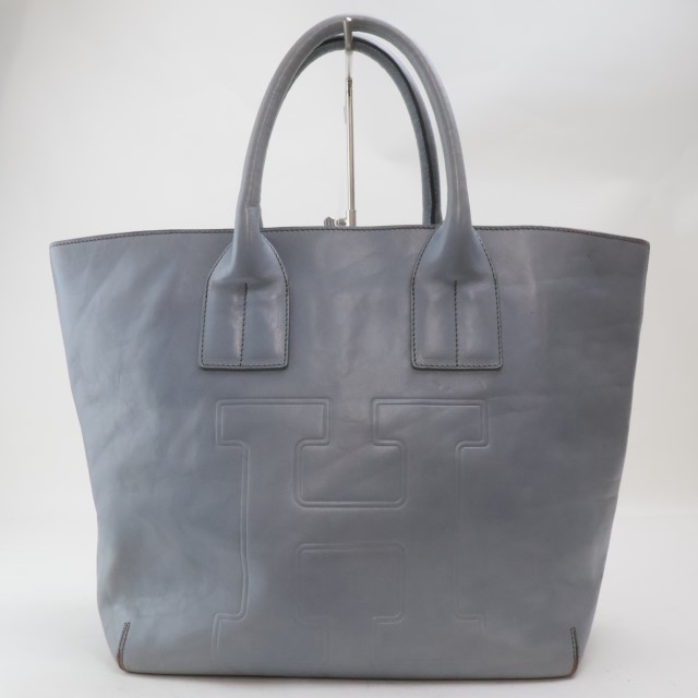 2402-89 Hirofu ручная сумочка большая сумка HIROFU кожа производства голубой серый 