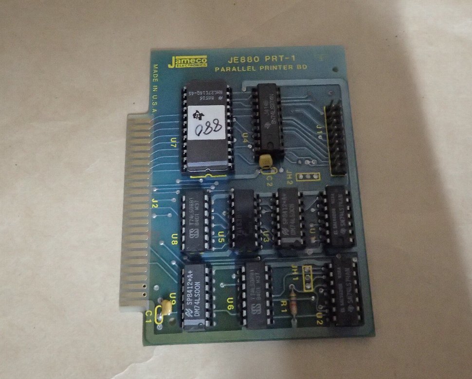  Apple Apple II JAMECO JE880 PRT-1 PARALLEL PRINTER BOARD card 