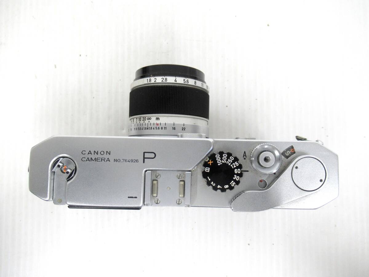【Canon/キヤノン】丑②274//Canon CAMERA P/Canon P/Canon LENS 50mm f:1.8/ケース、レンズフード付き//_画像6