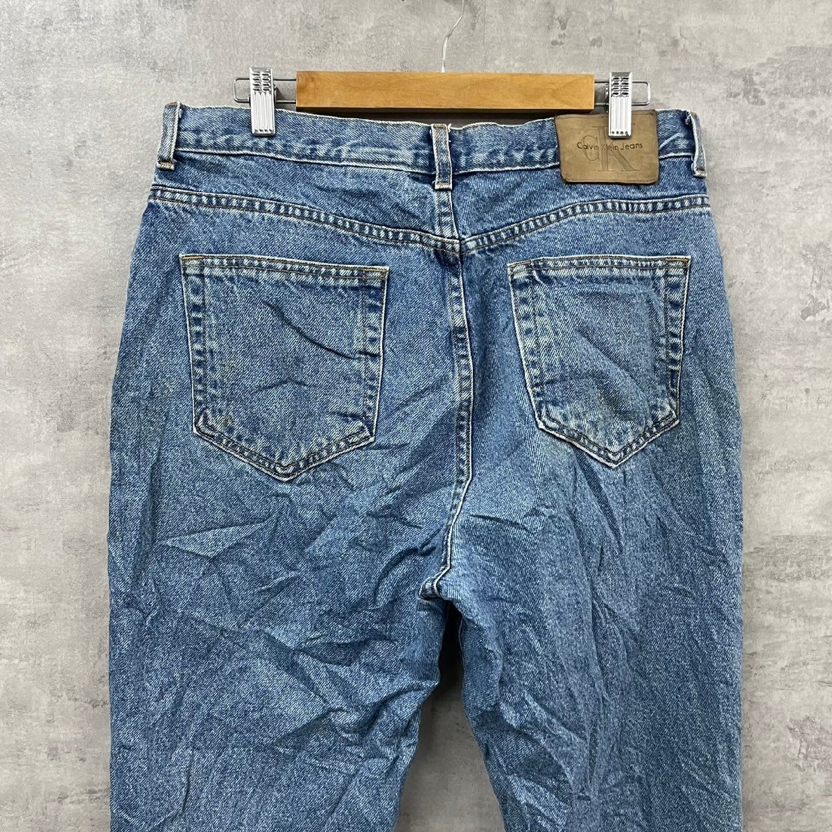 Calvin Klein Jeans USA製 ブルー ジップフライ デニムジーンズパンツ 14 実寸W33in RN36009 USA 海外輸入 古着 SK10811_画像4