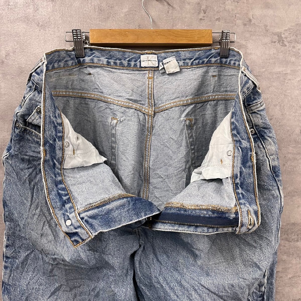 Calvin Klein Jeans ライトブルー イージー ジップフライ デニムジーンズパンツ 40×30 実寸W40in 大きいサイズ RN36009 古着 SK10815_画像7