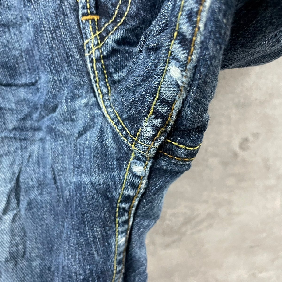 Levi's501R ブルー ボタンフライ デニムジーンズパンツ W33L32 実寸W32in 赤タブ 005010125 USA 海外輸入 古着 LK10676_画像6