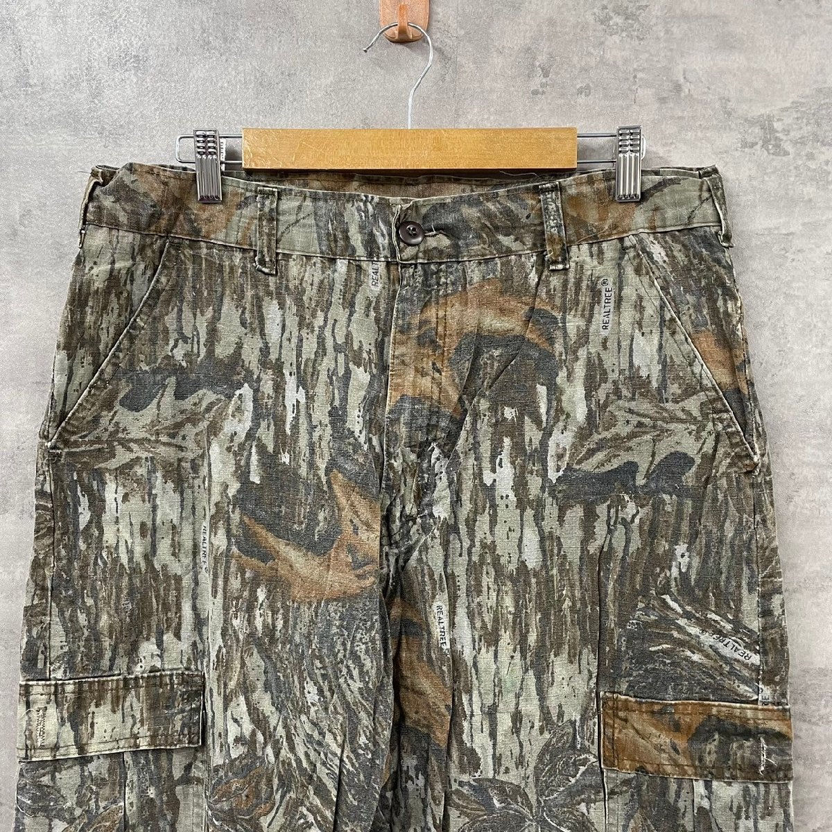 REDHEAD USA製 カモフラ REALTREE ジップフライ カーゴパンツ 36 実寸W34in 31553 USA 海外輸入 古着 SK10550_画像3