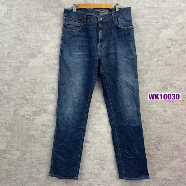 Wrangler インディゴブルー TEXAS STRETCH ジップフライ デニムジーンズパンツ W36L36 実寸W36in 11KC507 USA 海外輸入 古着 WK10030_画像1