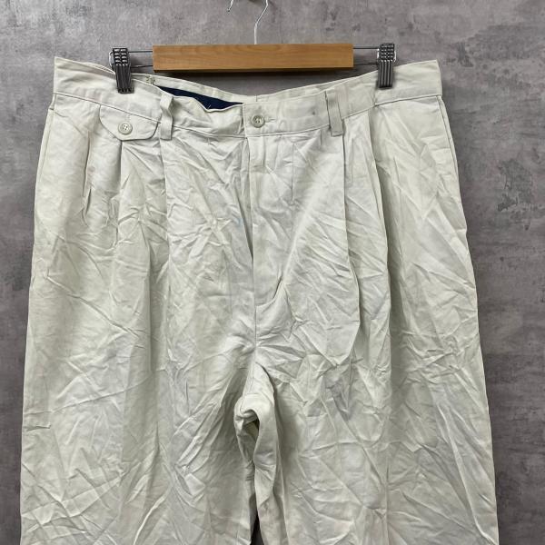 【中古】DOCKERS ホワイトベージュ ジップフライ ツータック チノパンツ W40L32 実寸W36in 404258102 USA 海外輸入 古着 SK10126_画像3