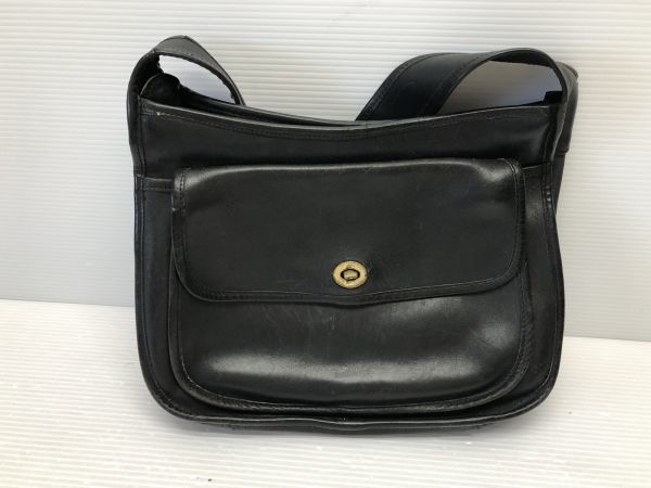 N354-240216- OLDCOACH オールドコーチ ショルダーバッグ レザー スエード 【USED】_画像1