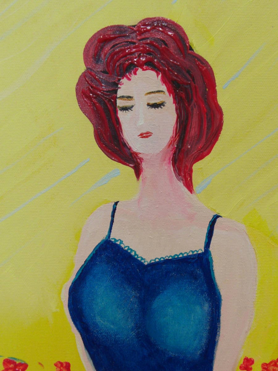 { country beautiful .}SERI* auction,[ flower . woman ], oil painting .,F6 number :40,9×31,8cm,, oil painting one point thing, new goods high class oil painting amount attaching, autograph autograph * genuine work with guarantee 