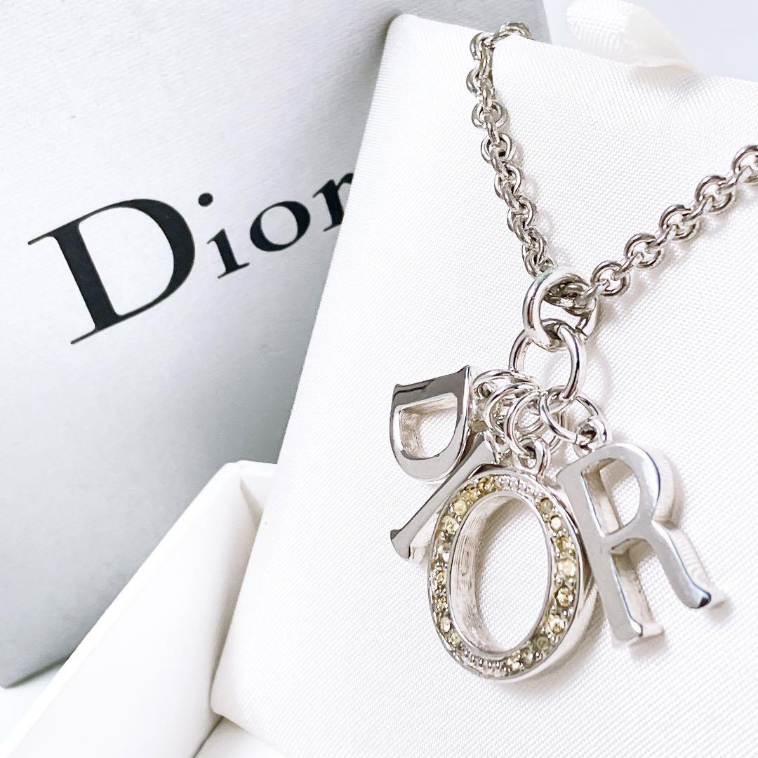 ディオール dior CD ラインストーン ネックレス レディース ON67 アクセサリー ジュエリー ペンダント チェーン