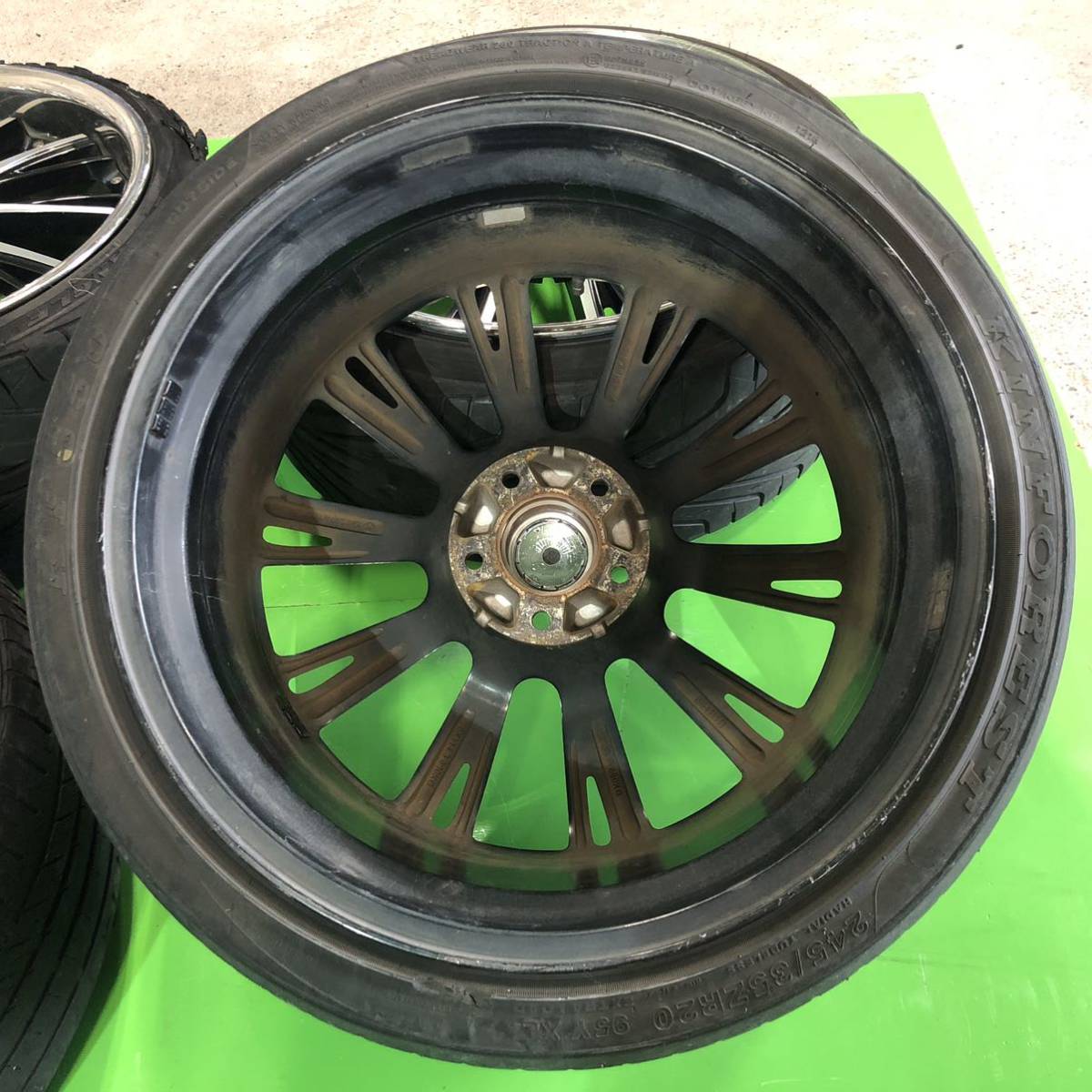 NA354 中古 ANHELO KLEITOS アネーロ クレイトス ホイール 20×8.5J +35 20×9.5J +38 PCD 114.3 タイヤ 245/35R20 4本 セット_画像7