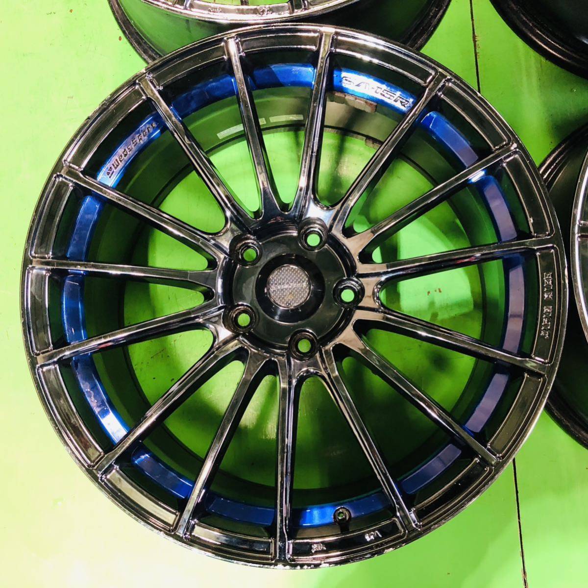 NT420 中古 WEDS SPORT SA-15R ウェッズスポーツ ホイール 18×8.5J +48 PCD 114.3 4本 セット【16系アリスト/17系クラウンマジェスタ】_画像4