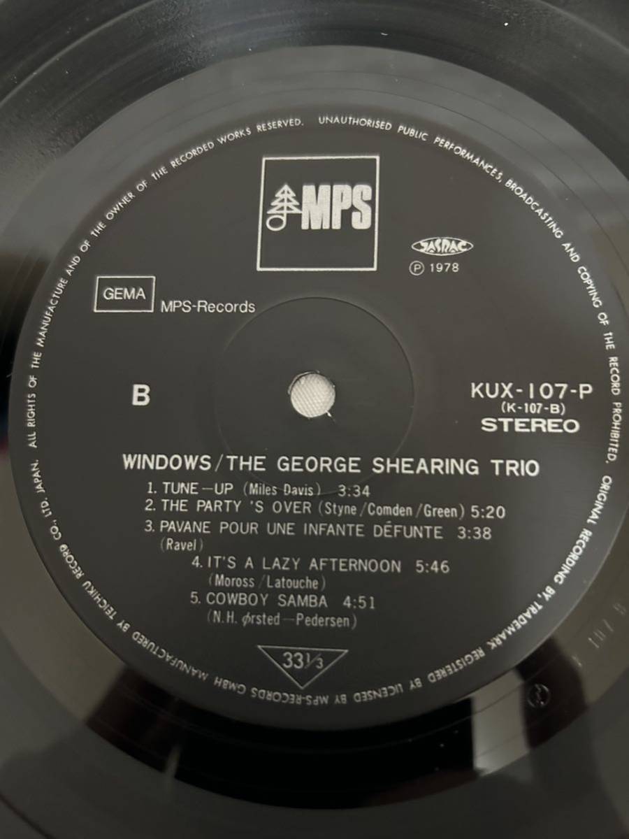 ◎R572◎LP レコード ウィンドウズ WINDOWS/サ・ジョージ・シアリング・トリオ THE GEORGE SHEARING TRIO/KUX- 107-P_画像6