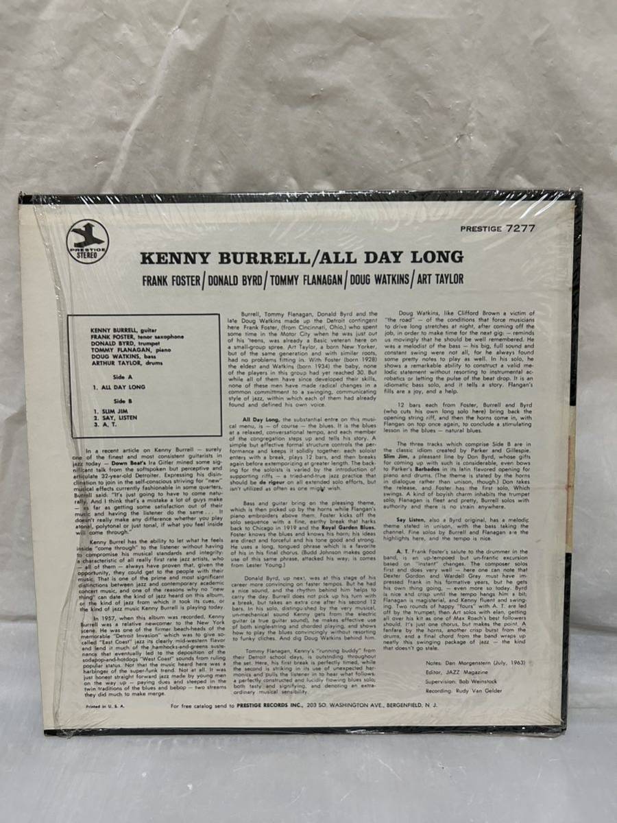 ◎S144◎LP レコード ケニー・バレル Kenny Burrell/オール・デイ・ロング All Day Long/PRST 7277/US盤_画像2