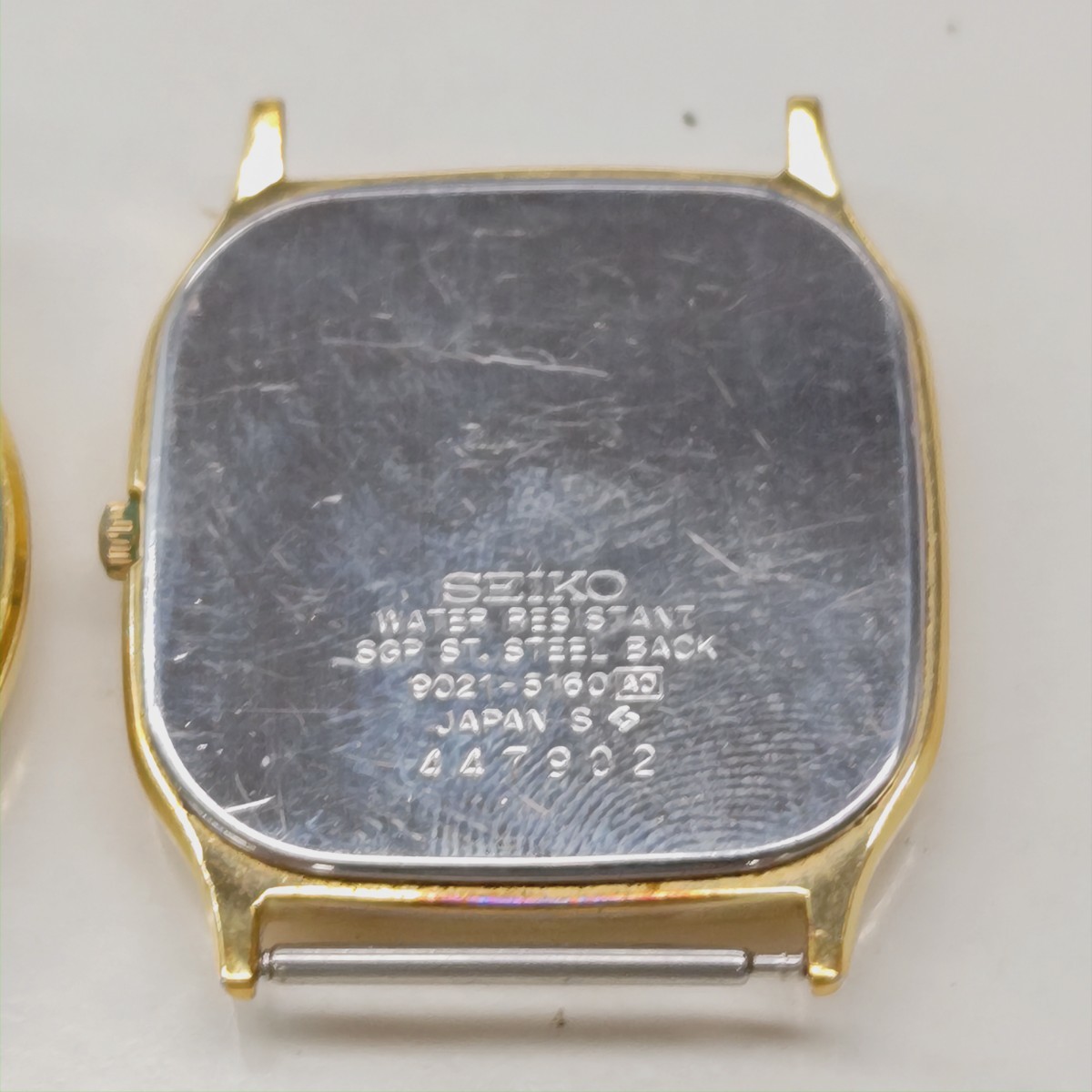 【電池切れジャンク品】1円スタート SEIKO セイコー DOLCE ドルチェ 8J41-6100 9021-5160 QZ クォーツ SS ラウンド ゴールド文字盤 み_画像4