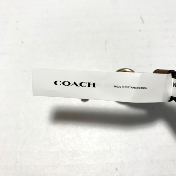 コーチ COACH ショルダーストラップ - PVC(塩化ビニール)×レザー ダークブラウン×ベージュ 美品 ストラップ_画像3
