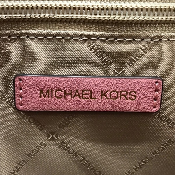 マイケルコース MICHAEL KORS ハンドバッグ - PVC(塩化ビニール)×レザー ピンク×ライトピンク×マルチ 美品 バッグ_画像8
