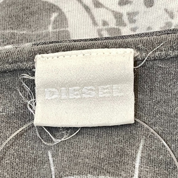 ディーゼル DIESEL 半袖Tシャツ サイズM - グレー×白 メンズ クルーネック/ボーダー トップスの画像3