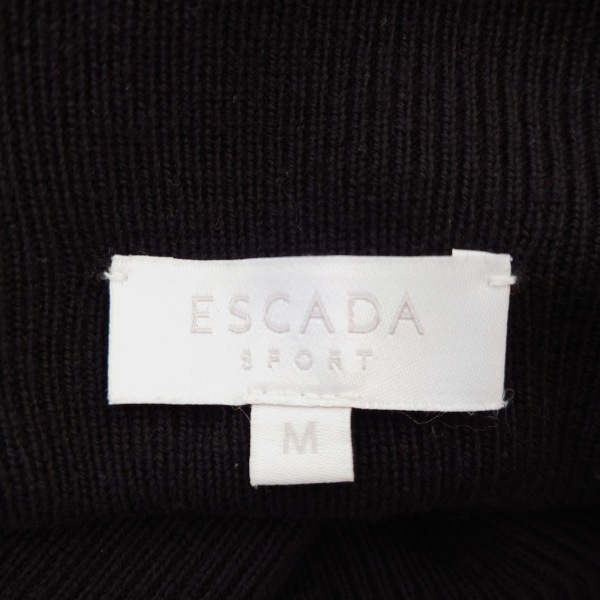 エスカーダスポート ESCADA SPORT サイズM - 黒×白×レッド レディース ハイネック/長袖/ロング/ニット 美品 ワンピース_画像3