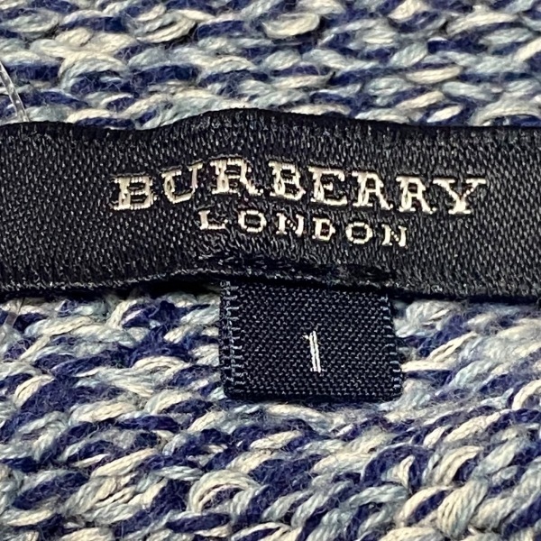 バーバリーロンドン Burberry LONDON ブルゾン サイズ1 S - ライトブルー×ネイビー×白 レディース 長袖/ニット/ジップアップ/春/秋_画像3