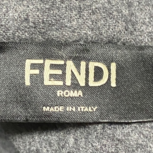 フェンディ FENDI ブルゾン サイズM FAF639 - ダークグレー×黒 メンズ カシミヤ/ハーフジップパーカー ジャケットの画像3