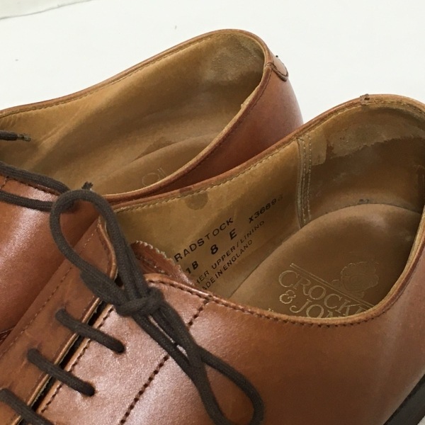 クロケットジョーンズ Crockett&Jones ローファー 8E レザー ブラウン メンズ 靴_画像8