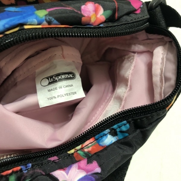 レスポートサック LESPORTSAC ショルダーバッグ - レスポナイロン 黒×ピンク×マルチ 花柄 バッグの画像8