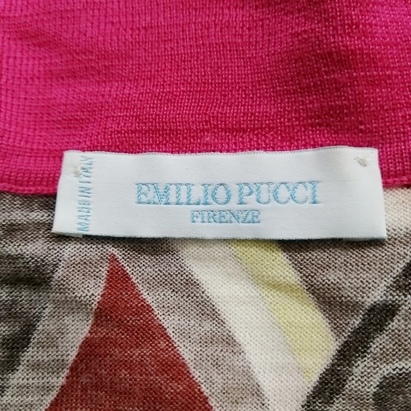 エミリオプッチ EMILIO PUCCI 長袖セーター サイズ44 L - ピンク×グレーベージュ×マルチ レディース その他 襟 トップス_画像3