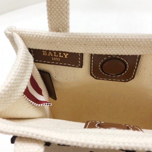 バリー BALLY トートバッグ - キャンバス×レザー アイボリー×ブラウン ミニバッグ 美品 バッグ_画像8